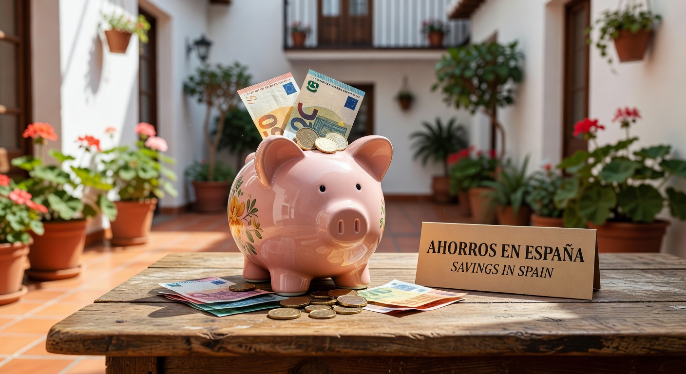Hucha de ahorro en euros para el hogar español
