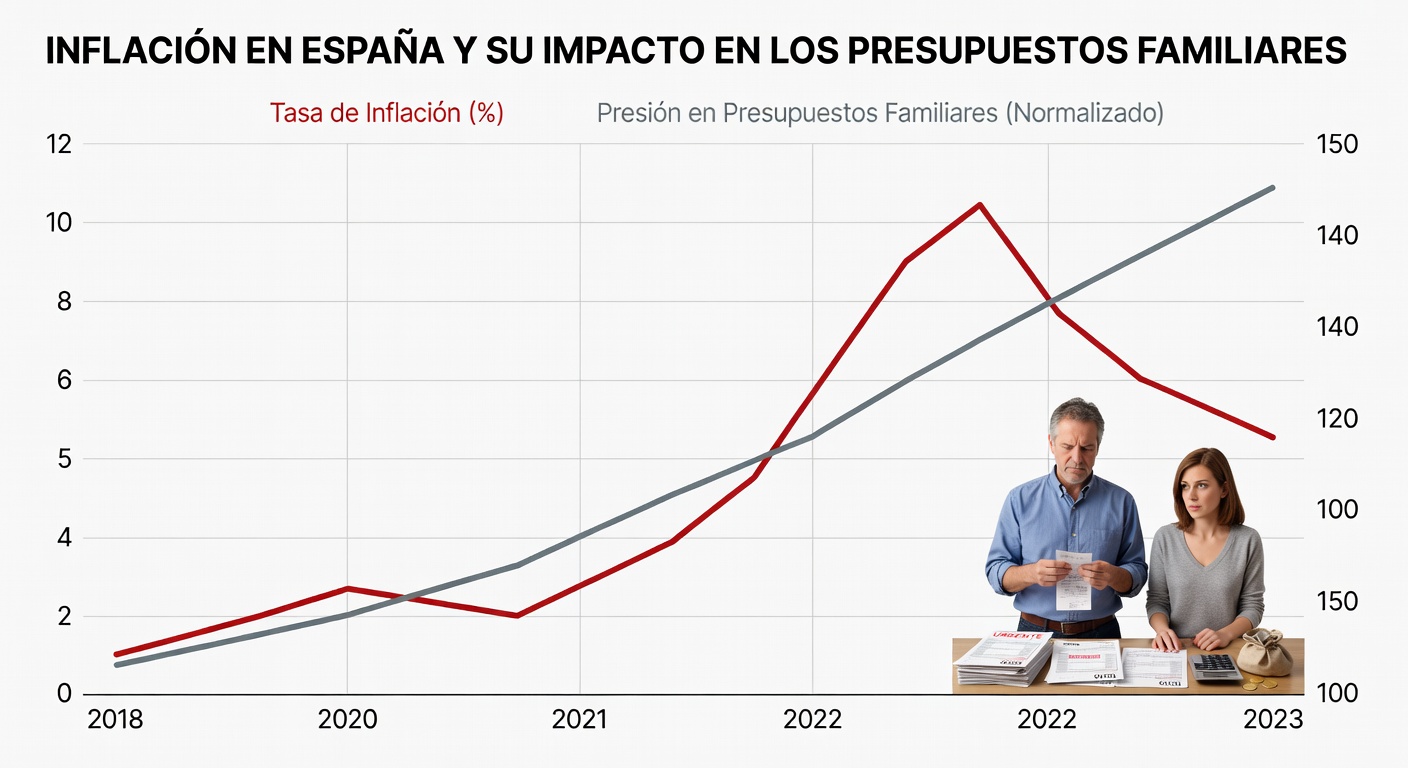 Gráfico de inflación en España y su impacto en el ahorro
