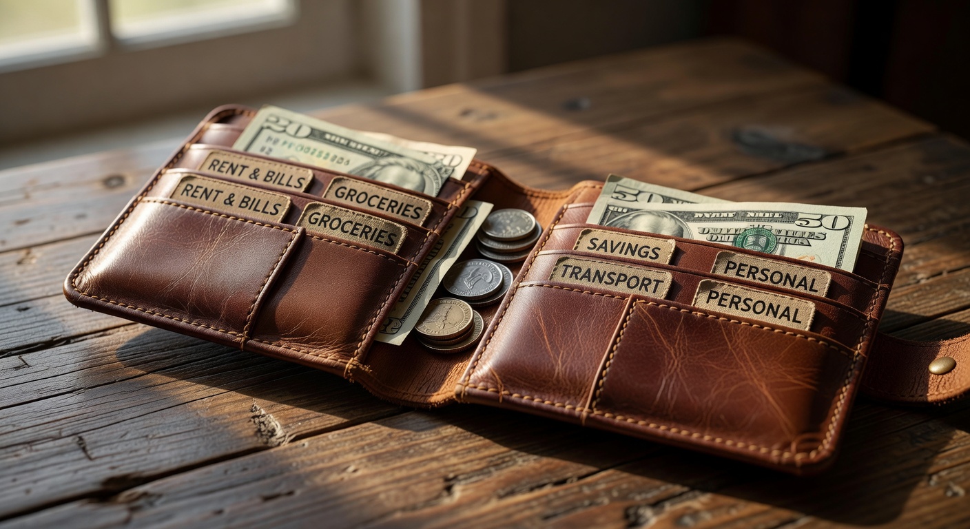 Organizador de cartera por categorías de presupuesto